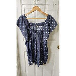 Wonderly Woman's Navy Boho Tiered Flutter Sleeve Top XL